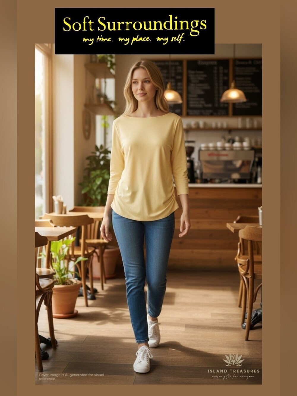 NWT Soft Sureoundings Josephine Sz Petite XL Butter Soft Yellow Side Ruching Top